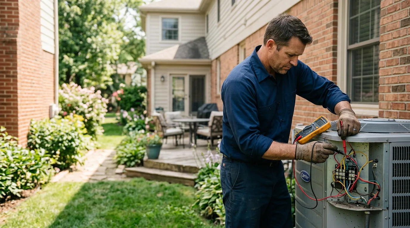 HVAC technician working near North Easton, MA